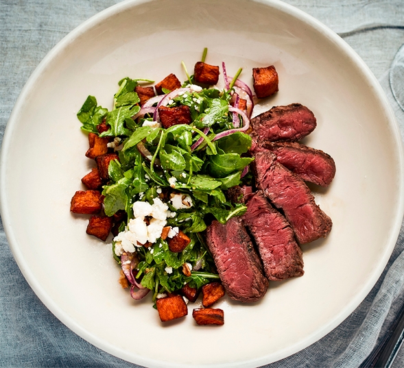 Order LUNCH Petite Sirloin Steak Salad food online from French Meadow Cafe store, Minneapolis on bringmethat.com