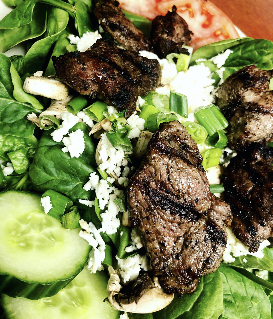 Order Shish Kabob Salad food online from Aladdin's Eatery store, Pittsburgh on bringmethat.com
