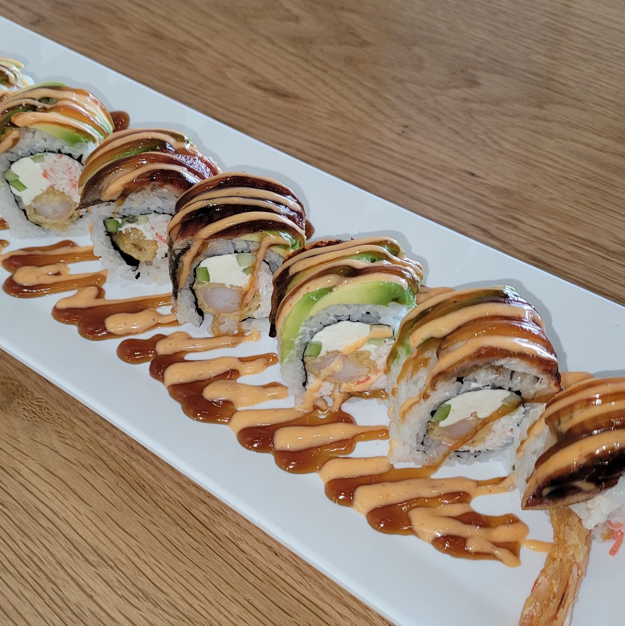 Order Dragon Roll food online from Suben Sushi+Bento store, Carrollton on bringmethat.com
