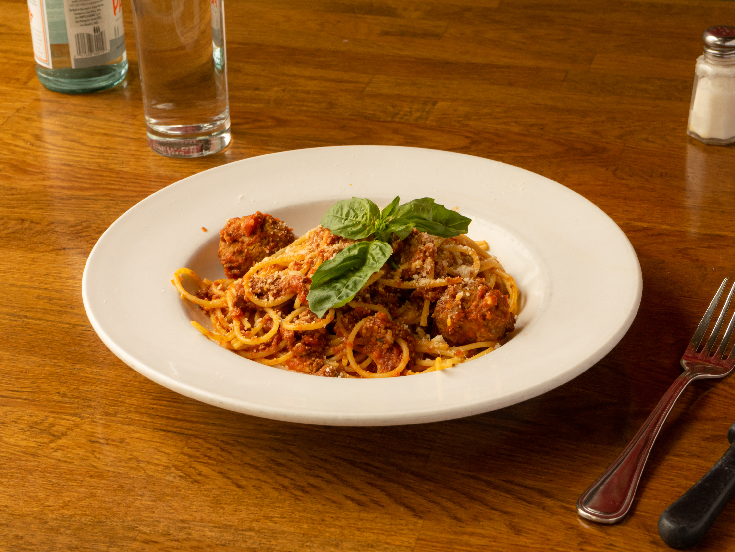 Order Spaghetti con Polpette di Manzo food online from Piccolo Forno store, San Francisco on bringmethat.com