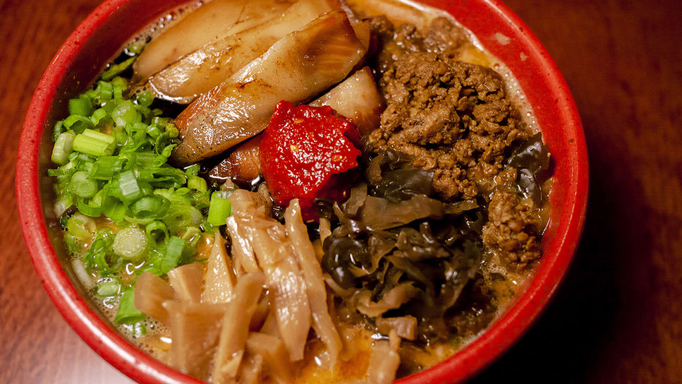 Order Spicy Miso Ramen food online from Zutto Japanese American Pub store, New York on bringmethat.com