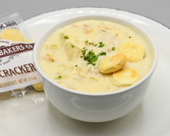 Order New England Clam Chowder (Cup) food online from Mitchell's Fish Market store, Pittsburgh on bringmethat.com