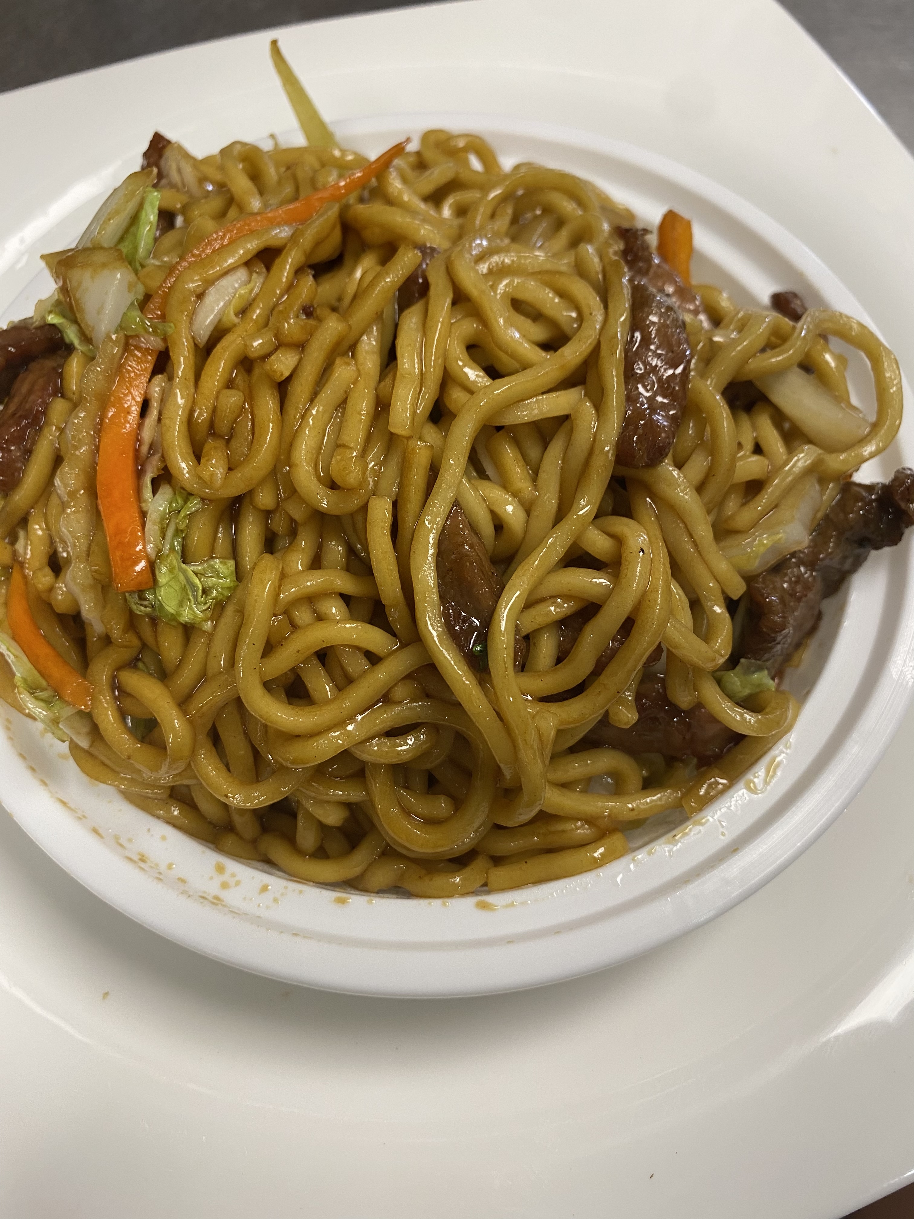 Order M3. Beef Lo Mein food online from China Wok store, Ridley Park on bringmethat.com