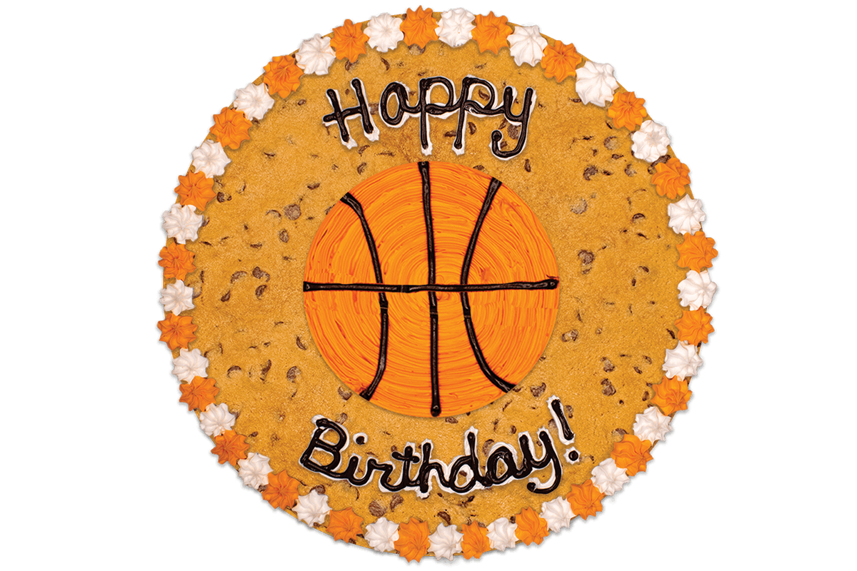 Order #403: Birthday Basketball food online from Nestle Toll House Cafe store, Fort Worth on bringmethat.com