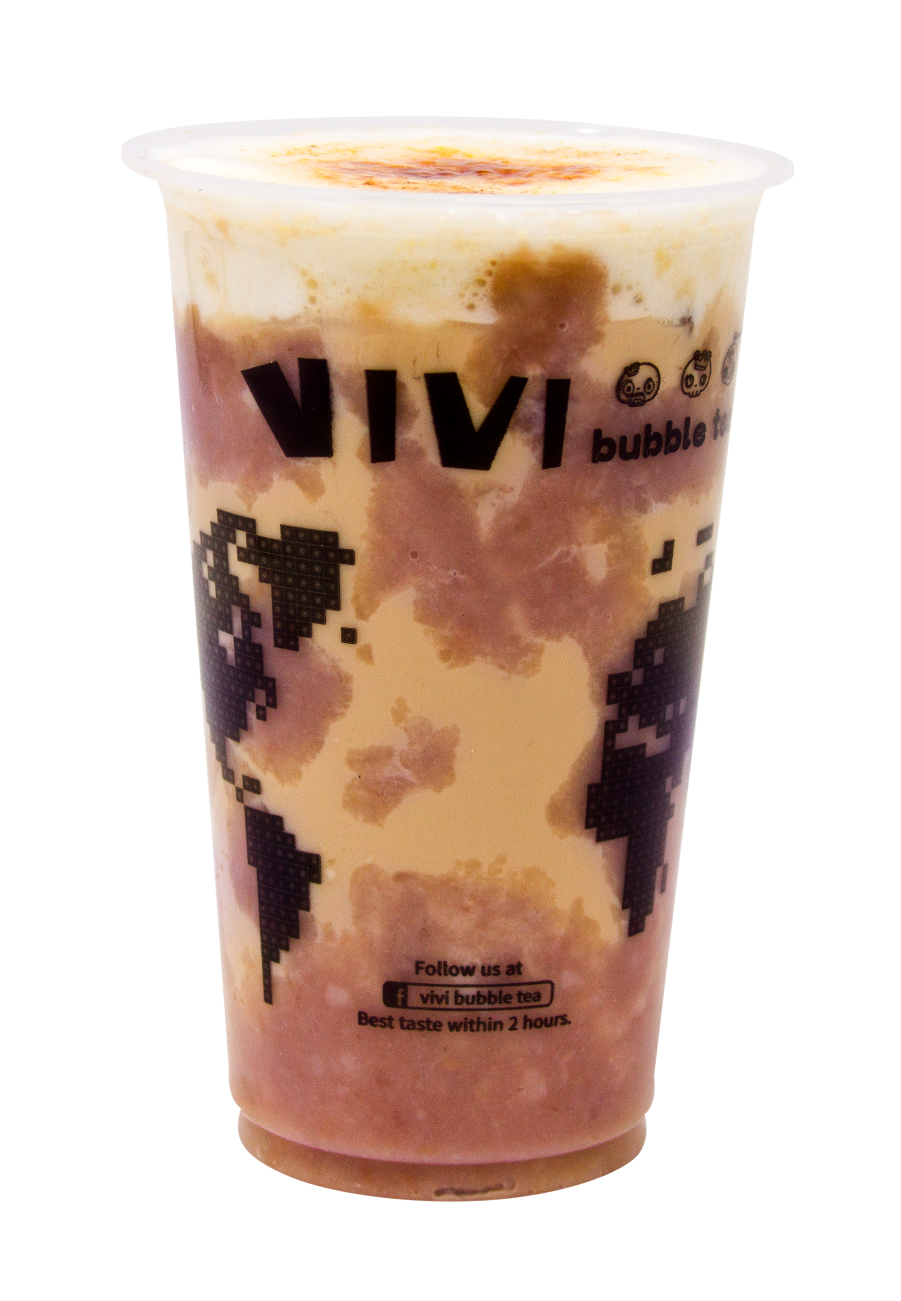 Order Taro Creme Brulee Milk Tea 芋泥布雷奶茶 food online from Vivi Cafe store, Quincy on bringmethat.com