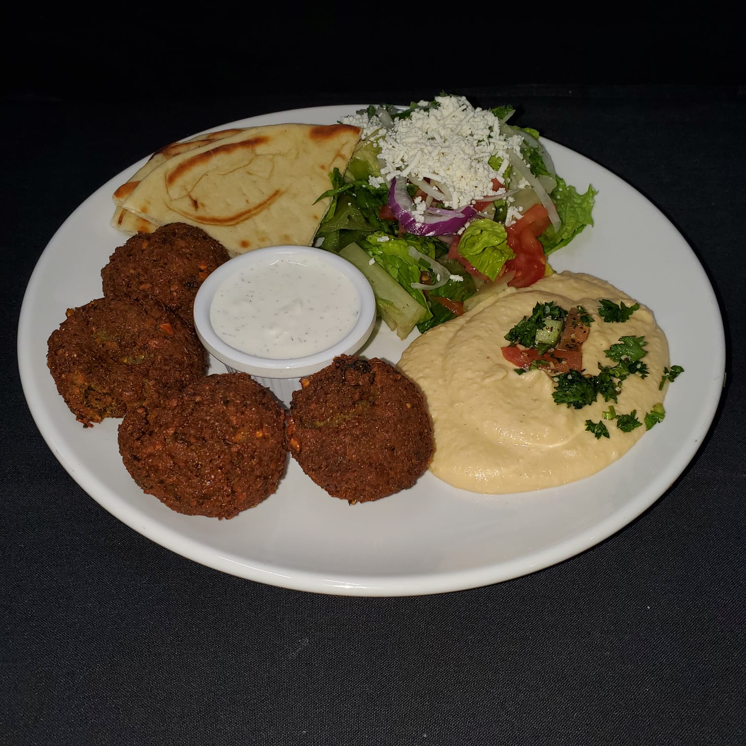 Order Falafel Platter food online from Cafe Agora store, Atlanta on bringmethat.com