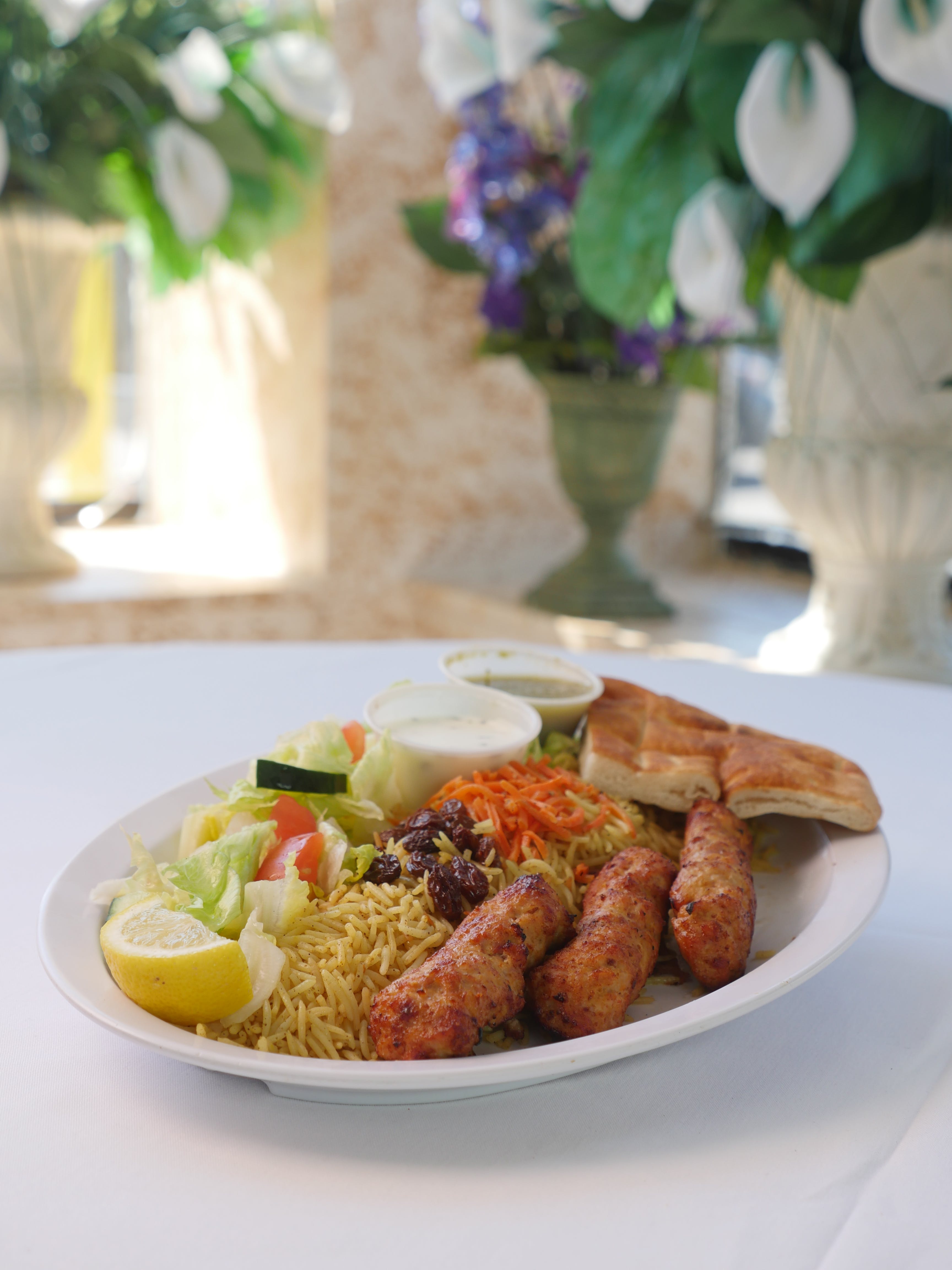 Order Chicken Kabob Plate - Plate food online from Football Pizza store, Minneapolis on bringmethat.com
