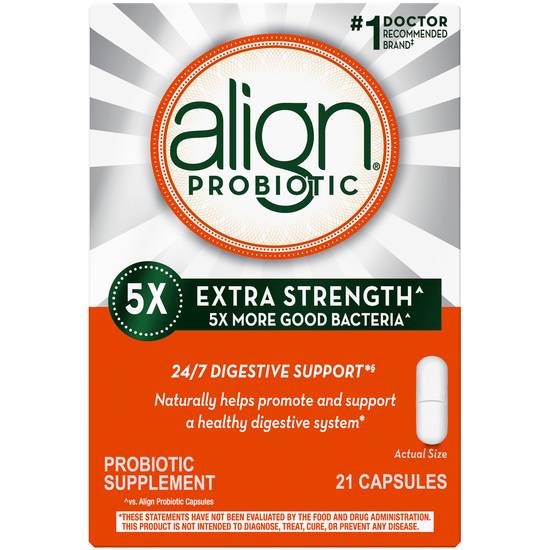 Order Align Probiotic Extra Strength Supplement Capsules for Digestive Health (21 ct) food online from Rite Aid store, Laguna Niguel on bringmethat.com