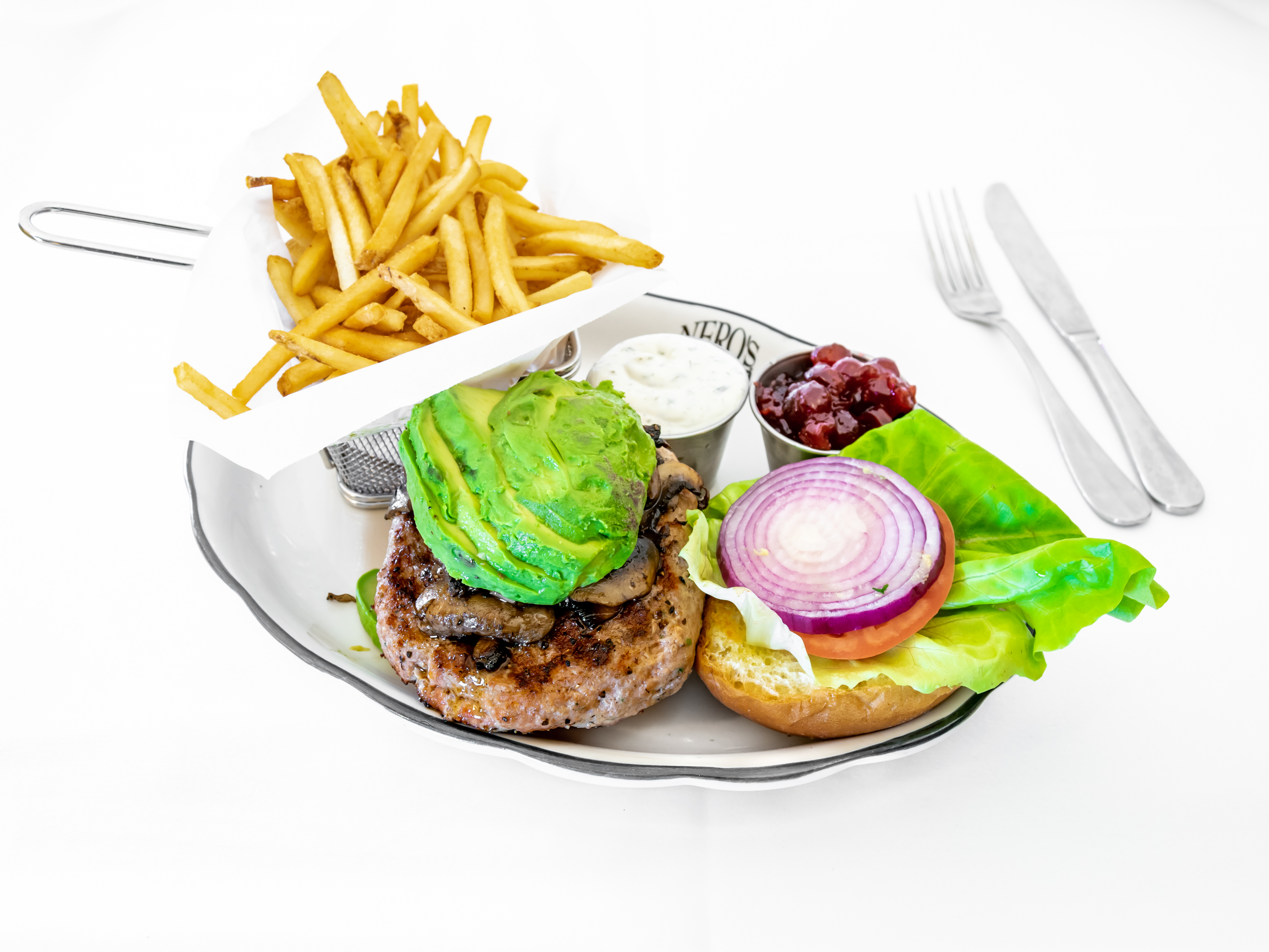 Order Ground Turkey Burger Dinner food online from Nero's Grille store, Livingston on bringmethat.com