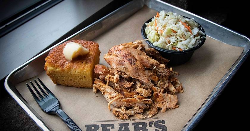 Order 1 Meat Combo food online from Bear's Smokehouse BBQ store, Asheville on bringmethat.com