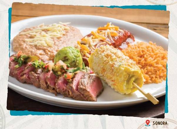 Order CARNE ASADA & CHEESE ENCHILADA food online from Acapulco store, Downey on bringmethat.com
