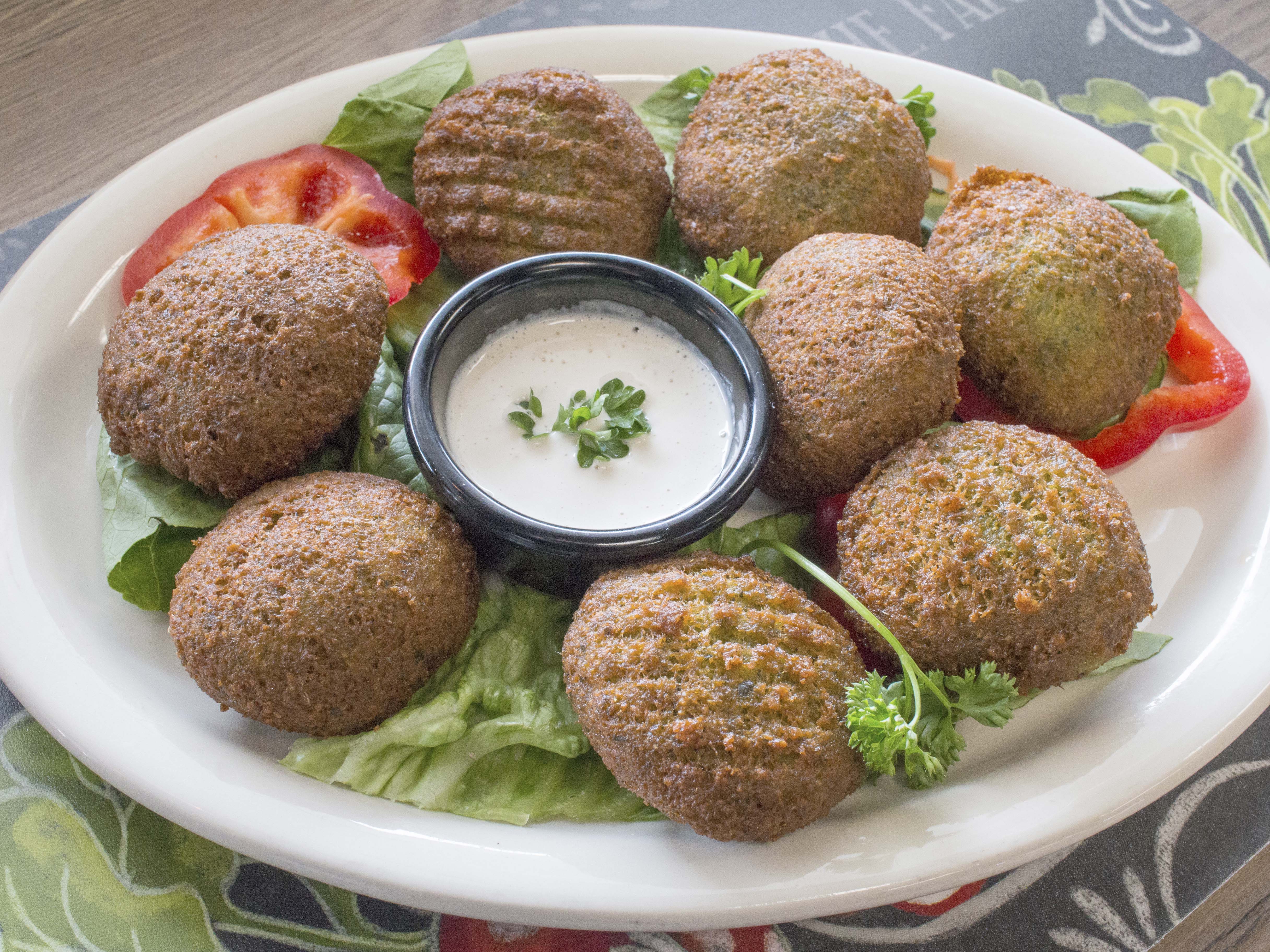 Order Falafel with Pita and Tahini appetizer  food online from Lolo Potluck store, Troy on bringmethat.com