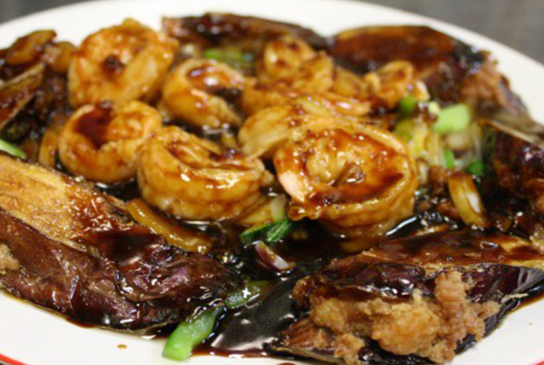 Order S17. Stuffed Eggplant and Shrimp food online from China Chef store, Lawrenceville on bringmethat.com