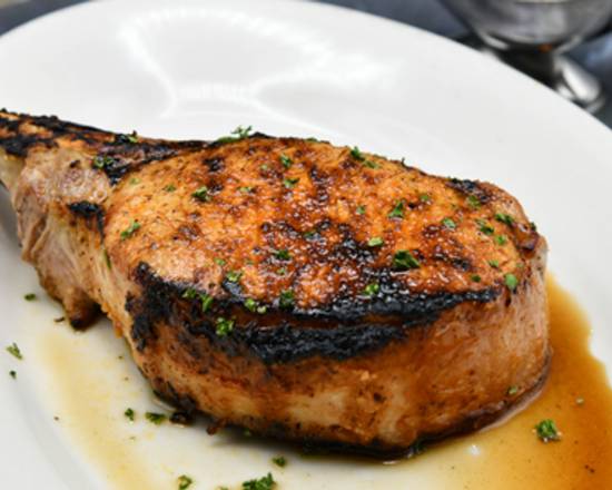 Order 16 oz. Double-Cut Prime Pork Chop food online from Morton The Steakhouse store, Naperville on bringmethat.com