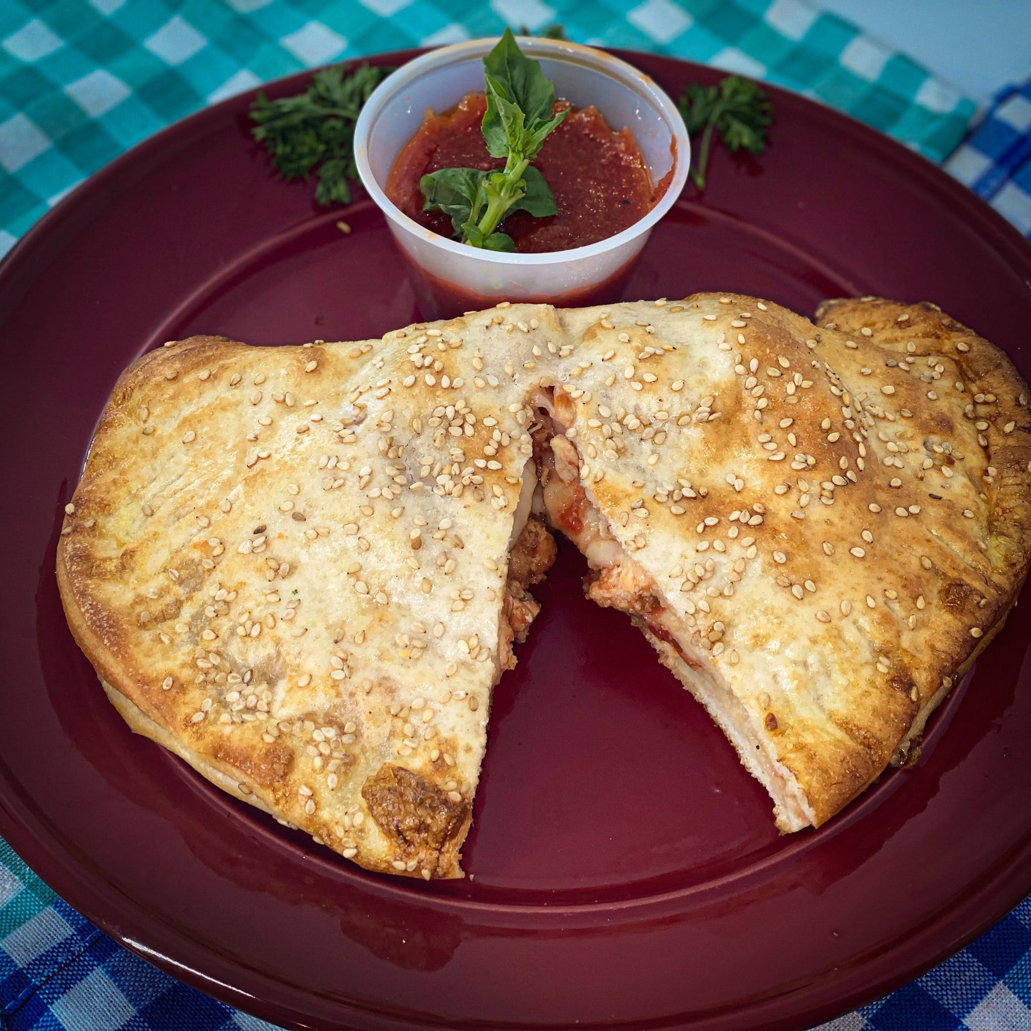Order Pepperoni & Cheese Calzone - Calzone food online from The Grotto Pizzeria store, New York on bringmethat.com