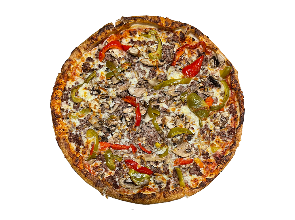 Order Philly Steak Pizza food online from Land of Pizza Inc store, South Boston on bringmethat.com