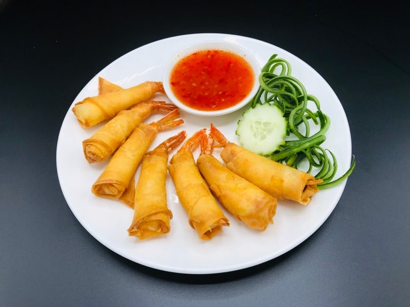Order Tom Cuon Chien Gion (fried shrimp rolls) food online from Pho Saigon store, Fontana on bringmethat.com