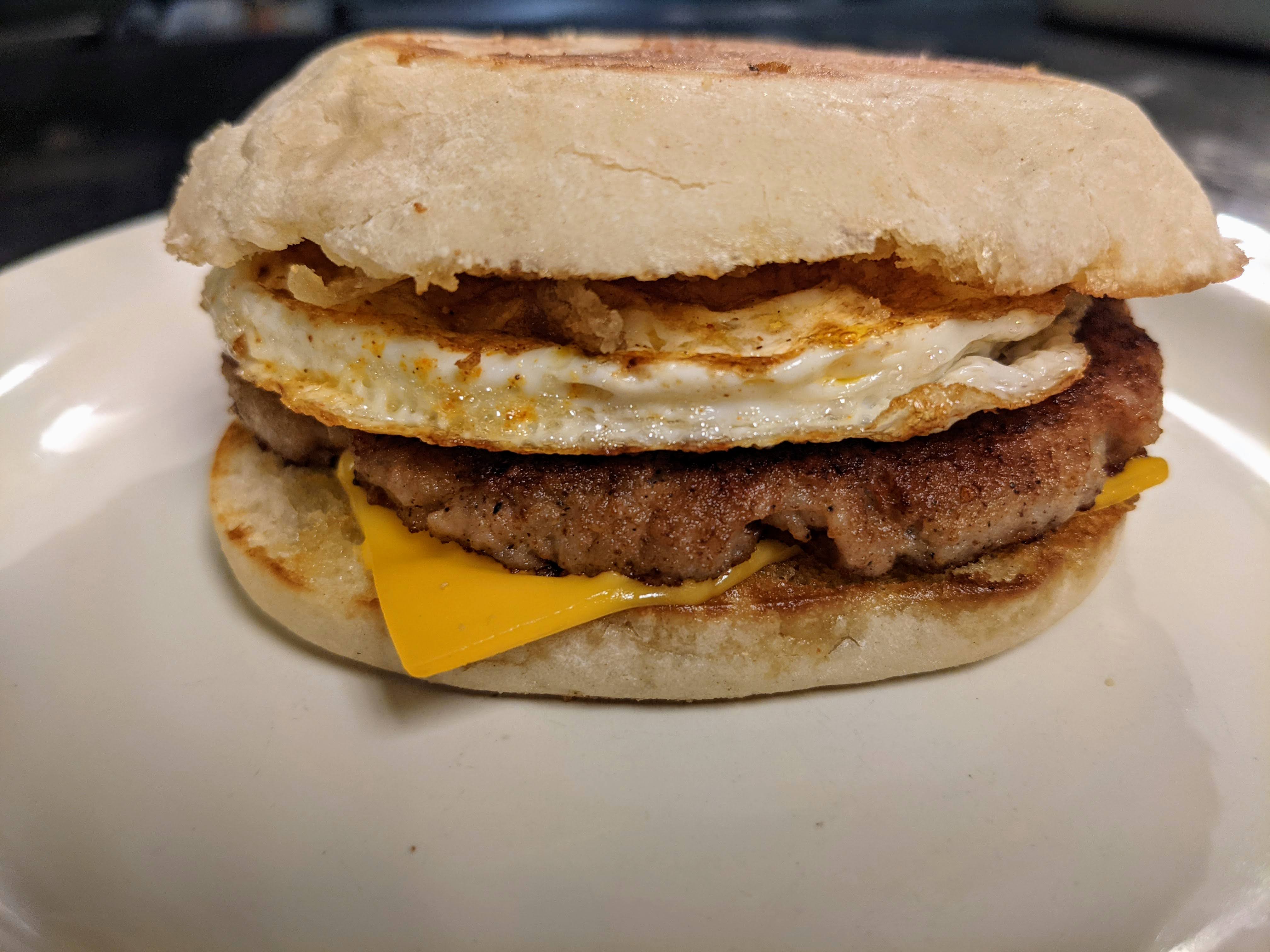 Order Sausage Egg & Cheese BobMuffin food online from Bobert Burgers store, Omaha on bringmethat.com
