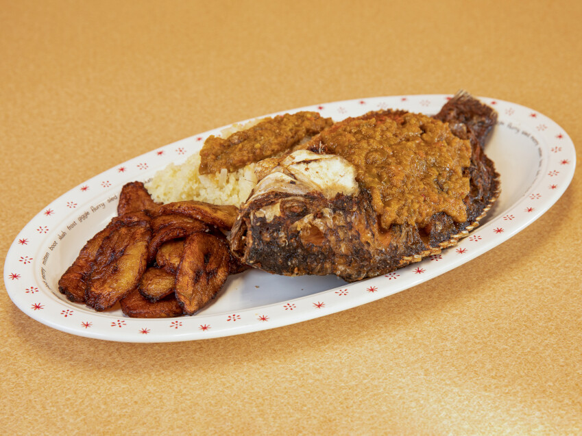 Order Tilapia and plantain  add attieke for  $4.99 food online from Toni's African Deli store, Crystal on bringmethat.com