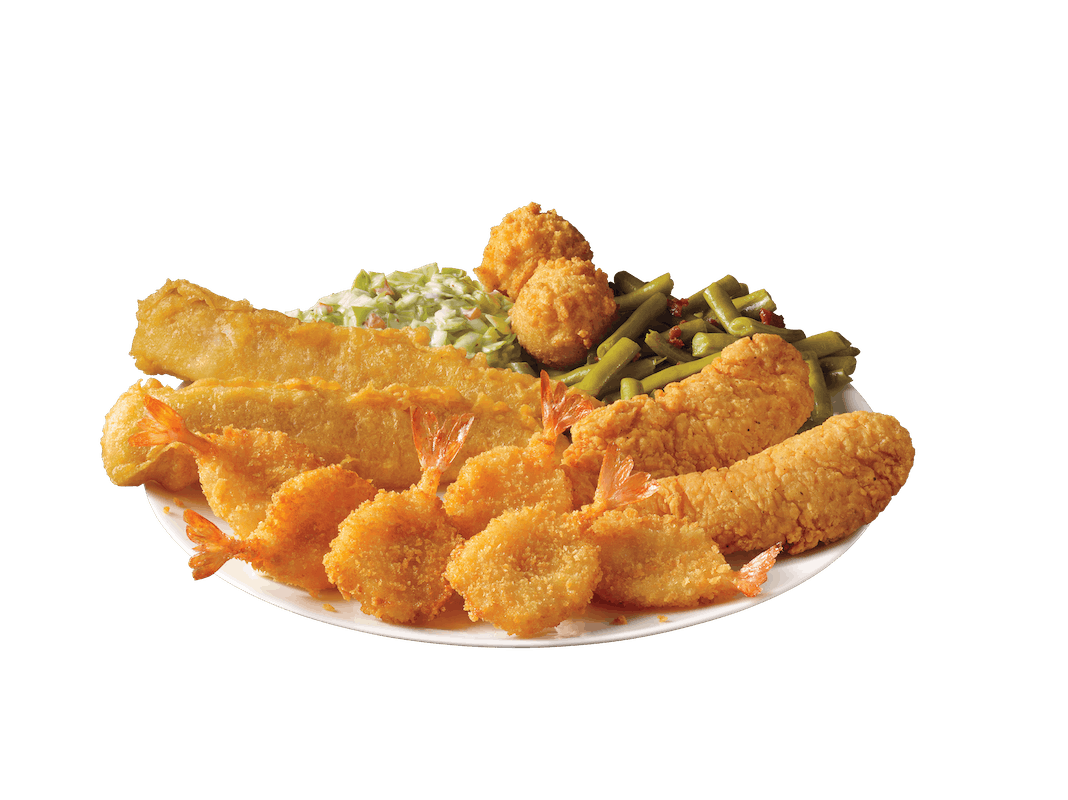 Order Supreme Sampler Meal food online from Captain Ds Seafood Restaurants store, Durham on bringmethat.com