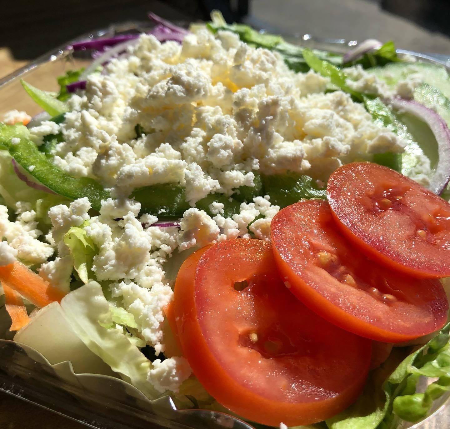 Order Greek Salad - Salad food online from Kelley Square Pizza store, Worcester on bringmethat.com