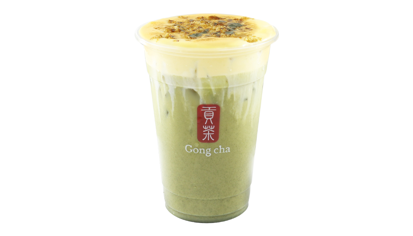 Order Creme Brulee Matcha Milk Tea with Pearl food online from Gong Cha store, Palo Alto on bringmethat.com