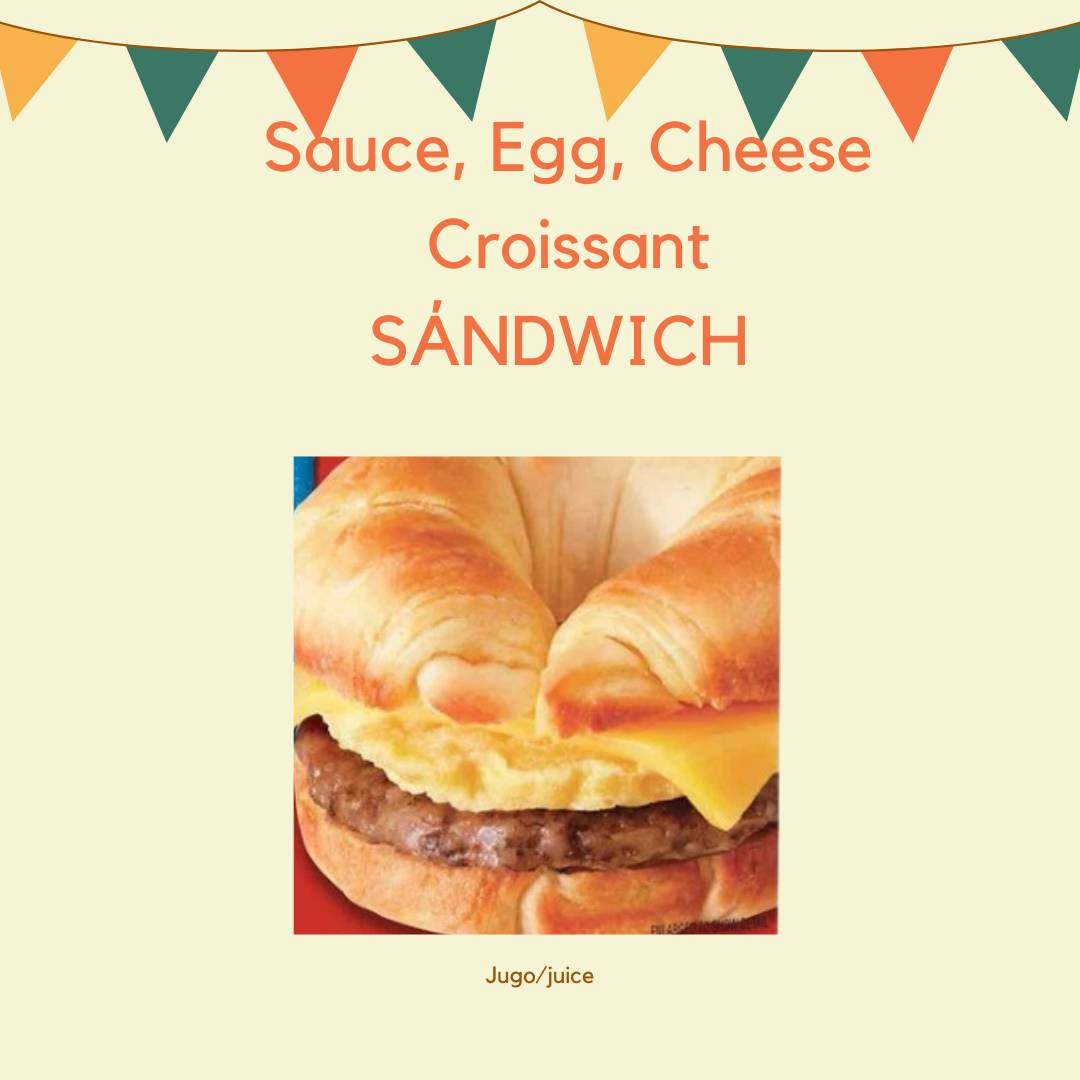Order Sauce,Egg,Cheese  Croissant Sandwich  food online from Peralta Brentwood Deli Grocery store, Brentwood on bringmethat.com