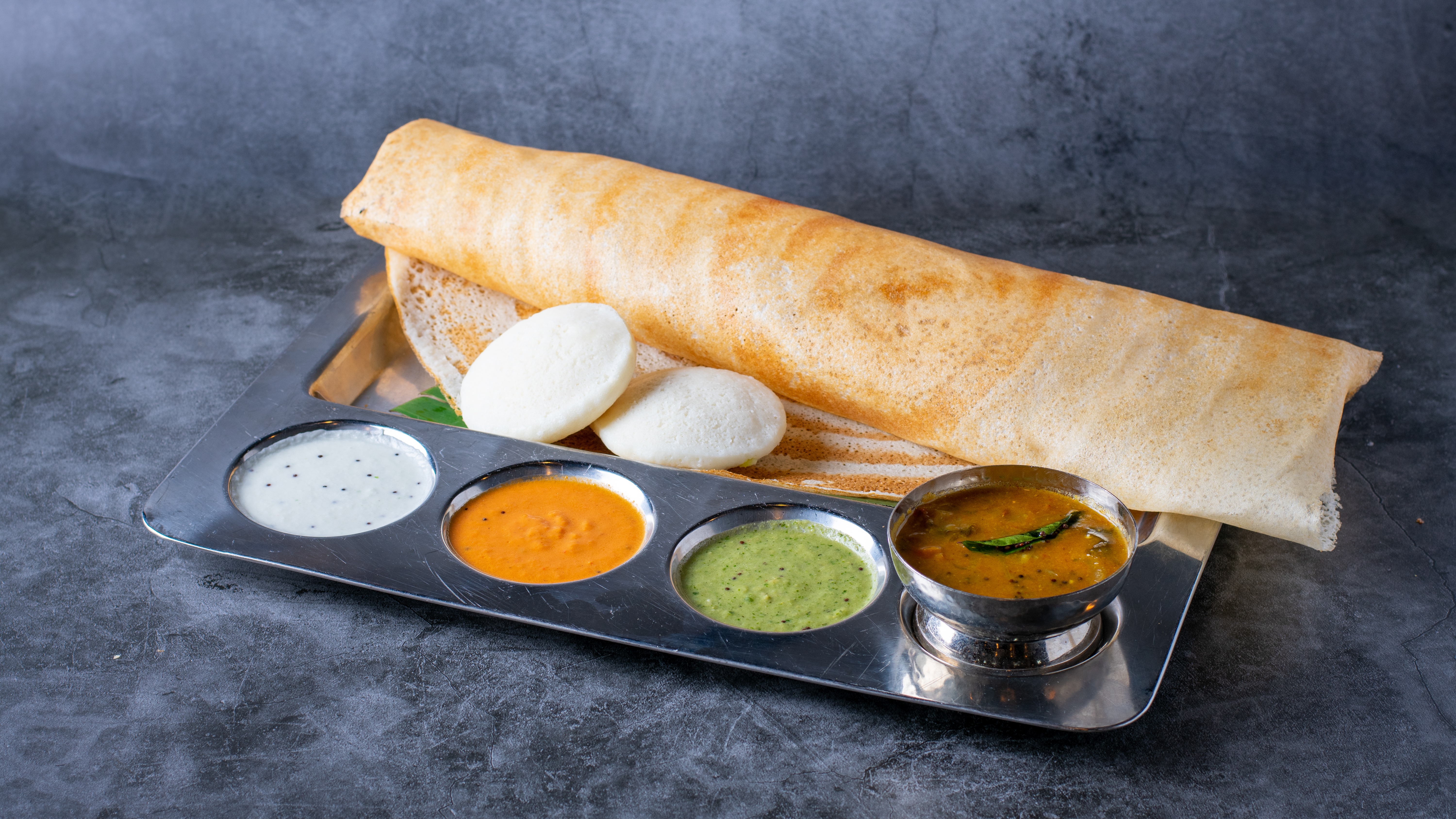 Order Plain Dosa with 2 Idlis Combo food online from Sangam Chettinad Indian Cuisine store, Austin on bringmethat.com