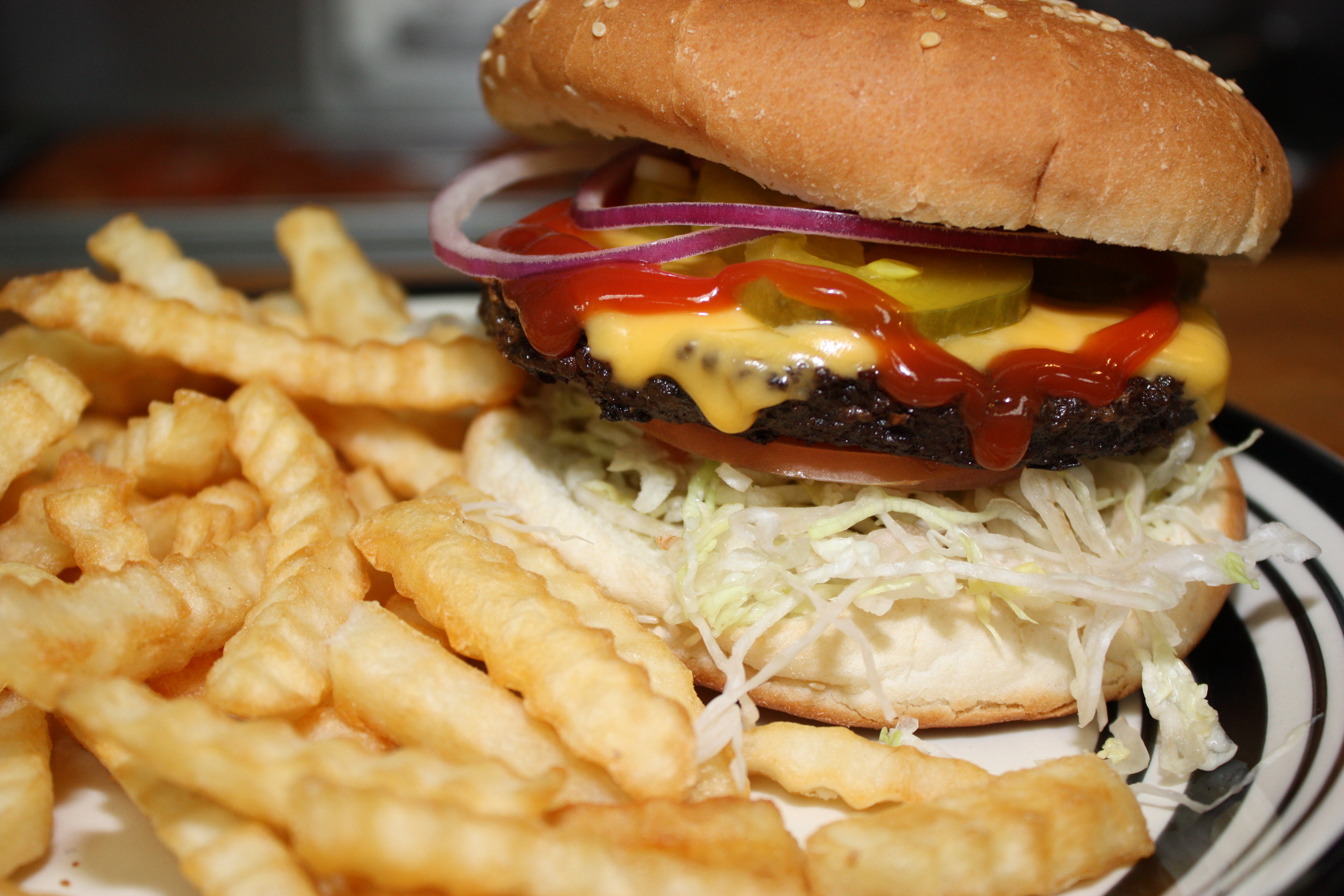 Order Cheese Burger food online from King George Cafe store, edison on bringmethat.com