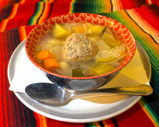 Order Caldo de Albondigas (Meatball soup) food online from Antonio's Restaurant store, Los Angeles on bringmethat.com