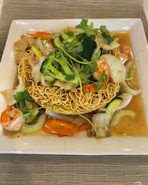 Order M92. Crispy Noodle Combination (Mì Sào Dòn Thập Cẩm) food online from Pho Saigon Garden store, Dublin on bringmethat.com