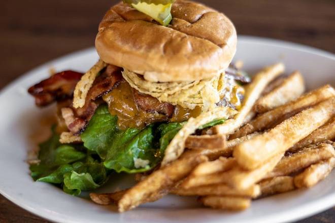Order The Epic Double Burger* food online from Carolina Ale House store, Myrtle Beach on bringmethat.com