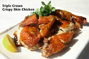 Order 114. Crispy Skin Free Range Chicken  food online from Triple Crown Restaurant store, Chicago on bringmethat.com