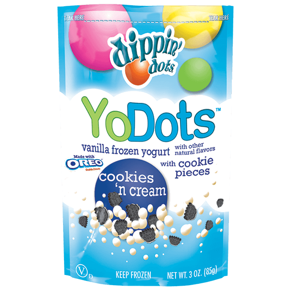 Order YoDots Cookies 'N Cream Yogurt food online from Dippin Dots store, Raleigh on bringmethat.com