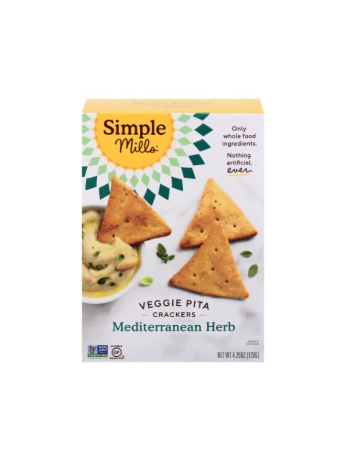 Order Simple Mills Mediterranean Herb Veggie Pita Crackers (4.25 oz) food online from Stock-Up Mart store, Marietta on bringmethat.com