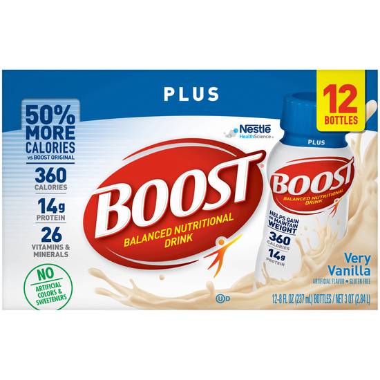Order Boost Plus Ready-to-Drink Nutritional Drink Very Vanilla (8 oz x 12 ct) food online from Rite Aid store, BETHEL PARK on bringmethat.com