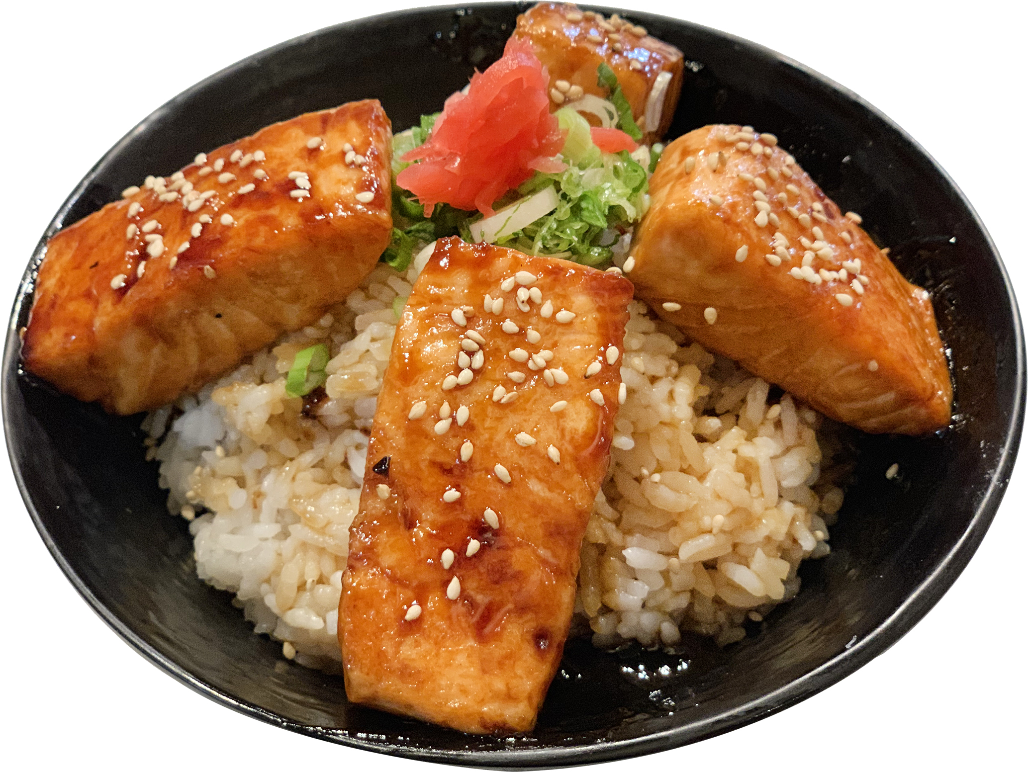 Order R14. Teriyaki Salmon Bowl food online from Yokohama Ramen Izakaya store, Wichita on bringmethat.com