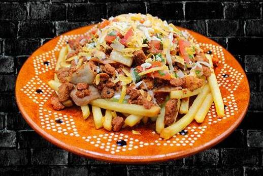 Order Pastor Fries food online from RIVAS MEXICAN GRILL store, Fort Mohave on bringmethat.com