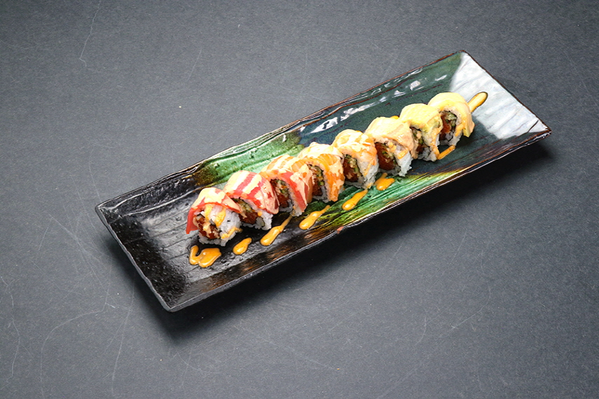 Order Spicy Rainbow Roll food online from Hikari Sushi & Grill store, Frisco on bringmethat.com