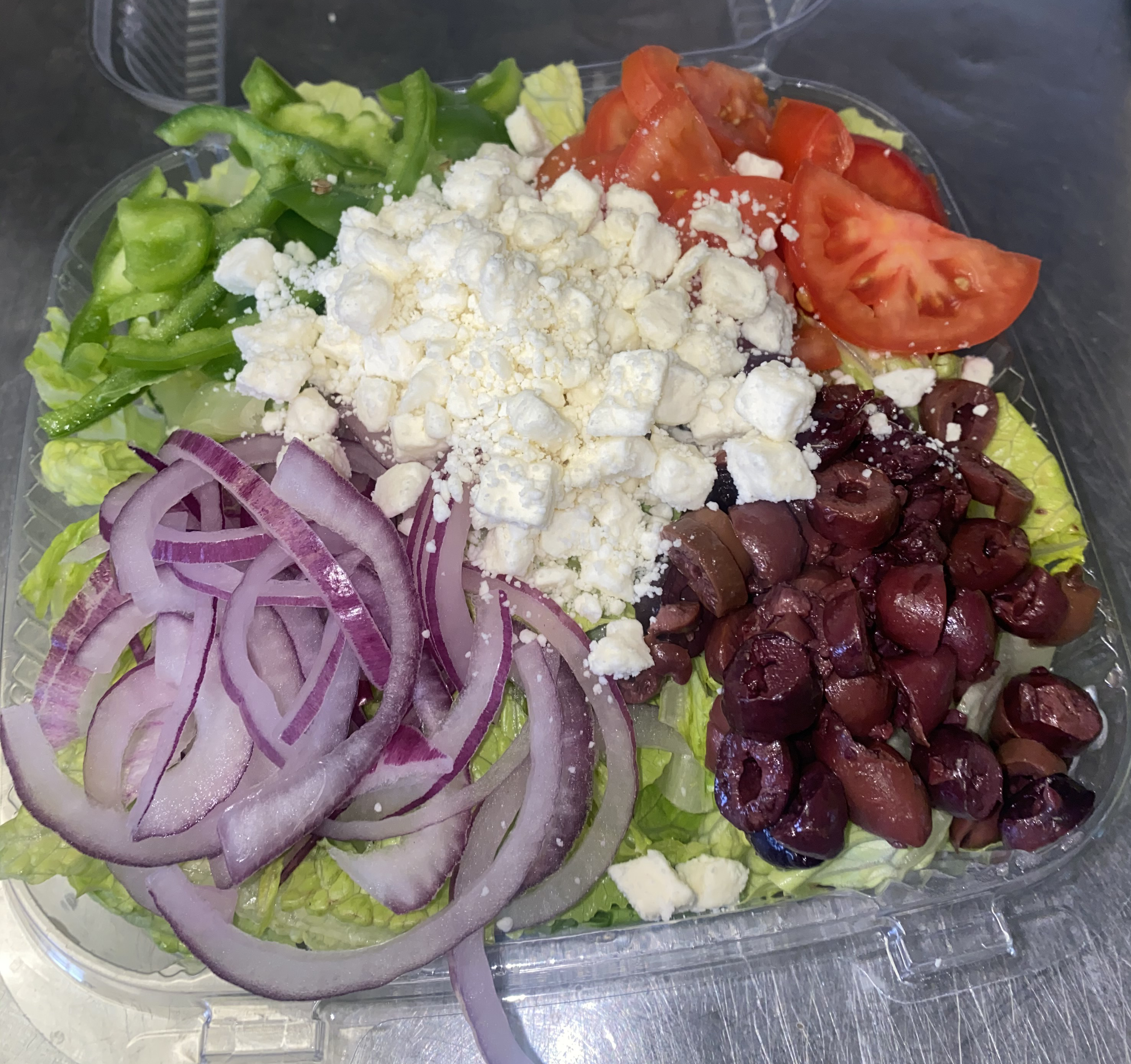 Order Greek Salad food online from Surfside Pizza store, San Clemente on bringmethat.com