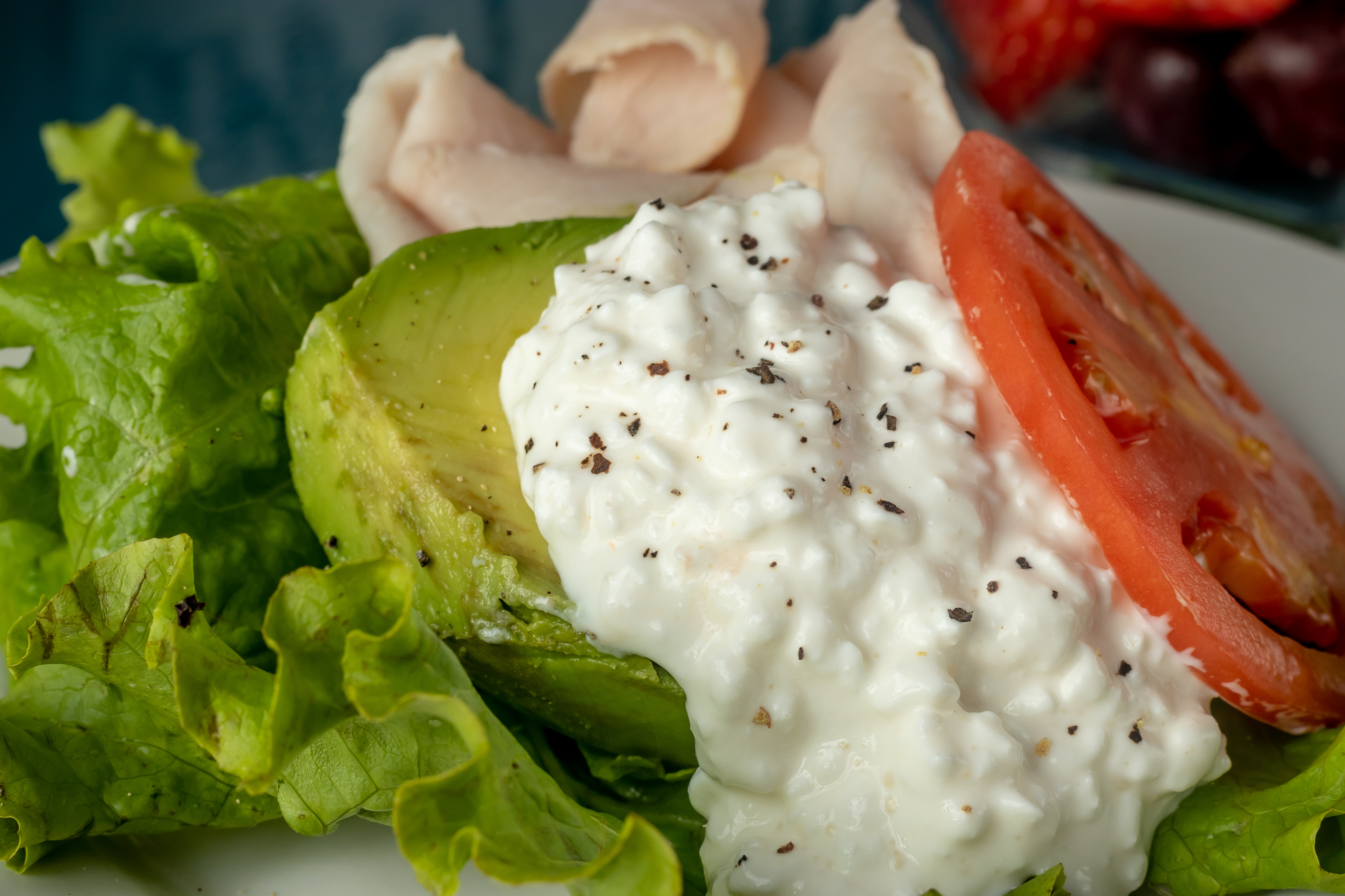 Order Cottage Cheese Stuffed Avocado food online from Yummy Finds store, Victoria on bringmethat.com