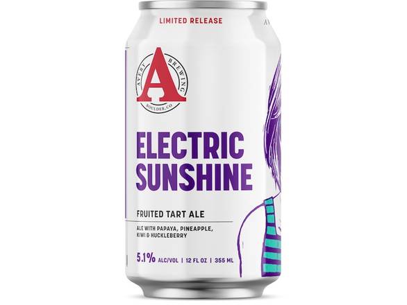 Order Avery Brewing Electric Sunshine - 6x 12oz Cans food online from Jacob's Liquor store, Sachse on bringmethat.com