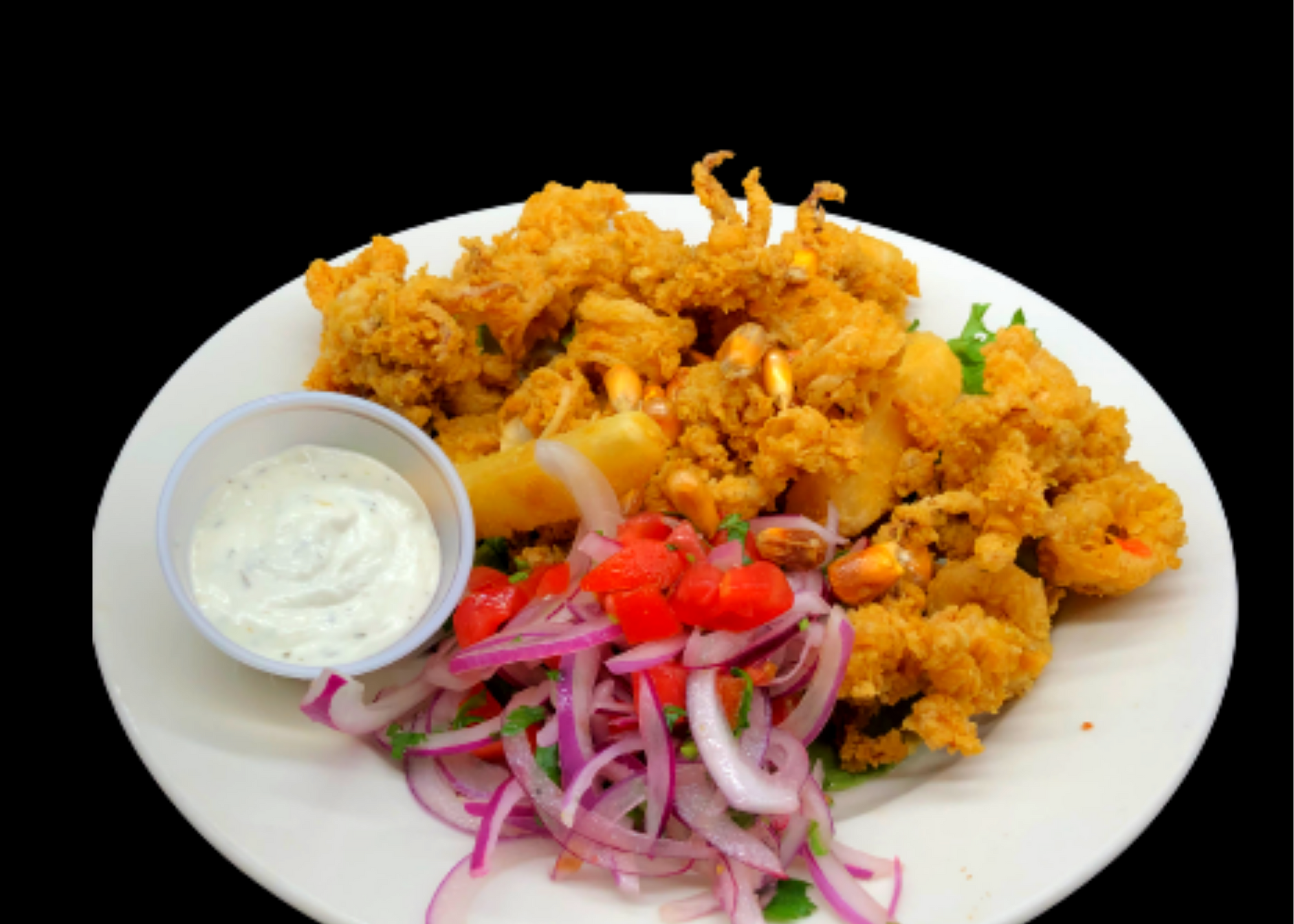 Order Fried Calamari food online from Salsa Y Brasa Restaurant store, New Rochelle on bringmethat.com