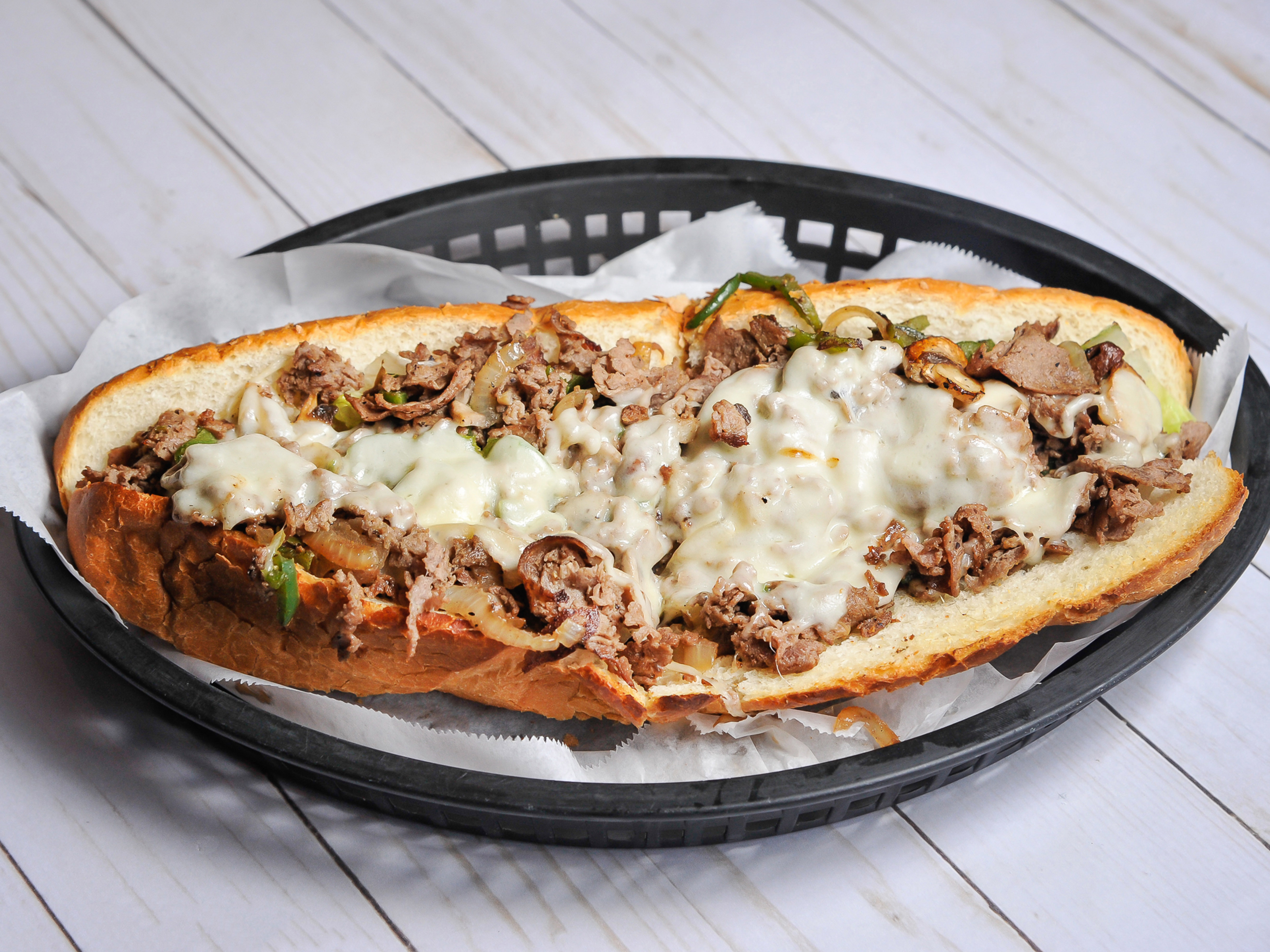 Order Steak and Cheese Sub food online from Harrys Pizza And Subs store, Atlanta on bringmethat.com