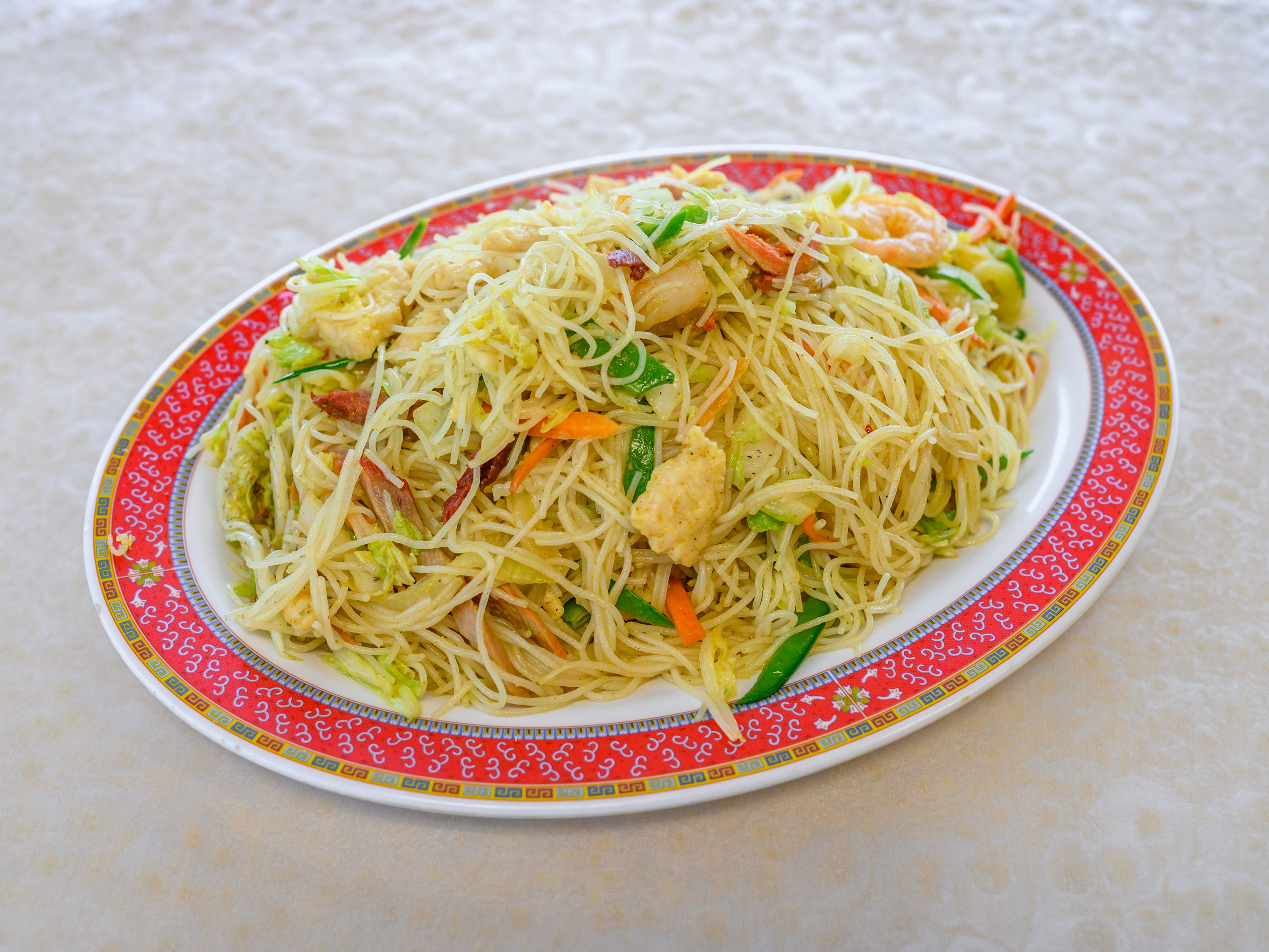 Order 46. Singapore Chow Mein Fun food online from Lucky Chinese Restaurant store, Richmond on bringmethat.com