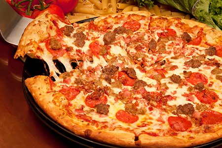 Order 12" Medium All Meat food online from Sardellas Pizza and Wings store, Phoenix on bringmethat.com