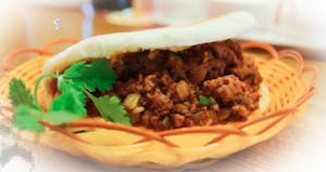 Order 1. Classic Jia-mo (Chinese Burger) 肉夹馍 food online from Lan House store, Lincoln on bringmethat.com