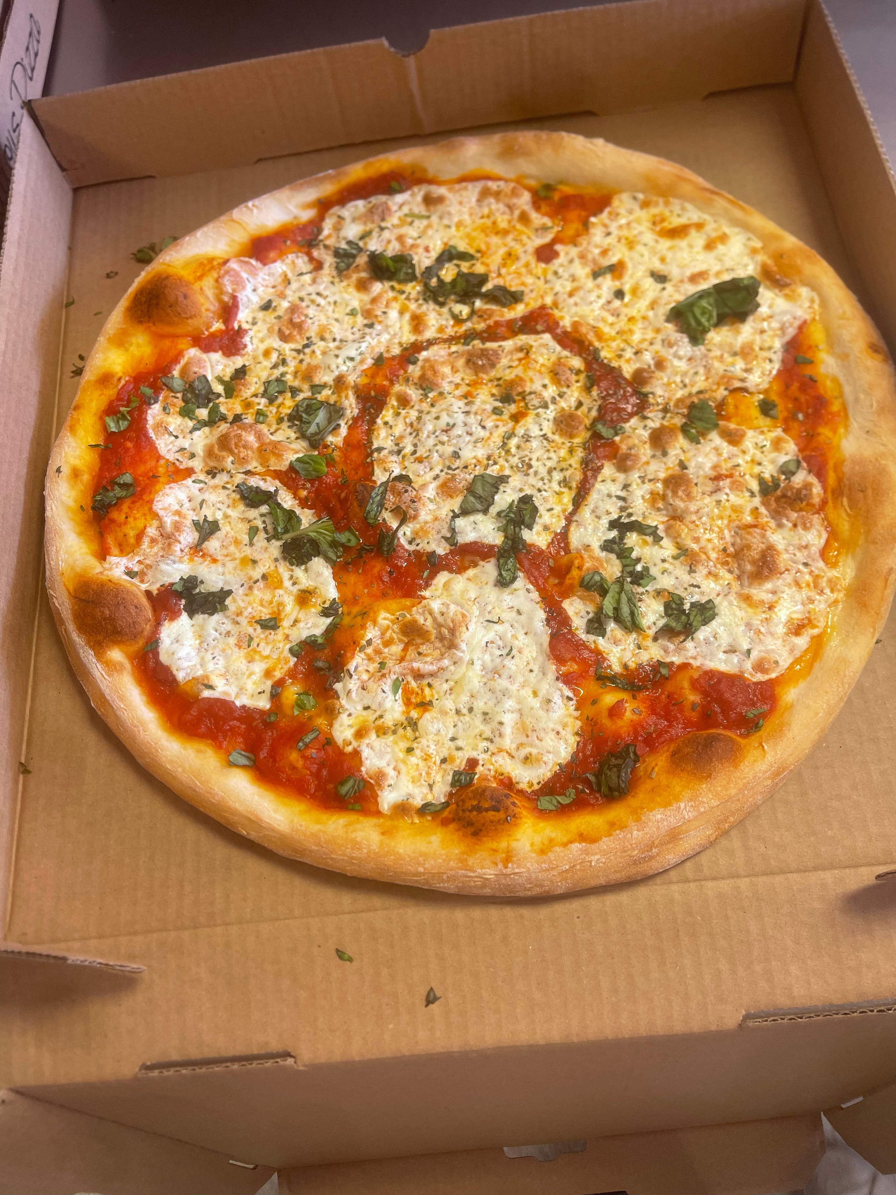 Order Margherita Pizza - Small 16" (8 Servings) food online from Little Charlie Pizza store, Williamsburg on bringmethat.com