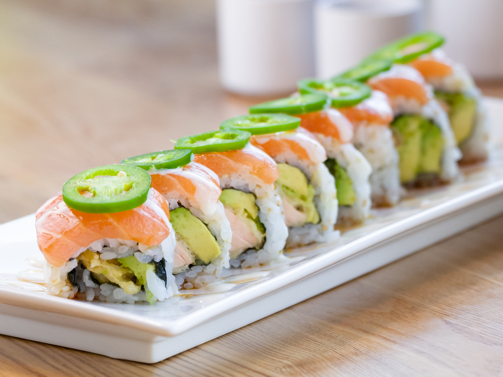 Order Salmon Double Trouble Roll food online from Roll Call store, Los Angeles on bringmethat.com