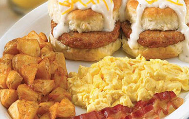 Order Country Sausage Biscuit Breakfast food online from Perkins Restaurant 3842 store, Grand Forks on bringmethat.com